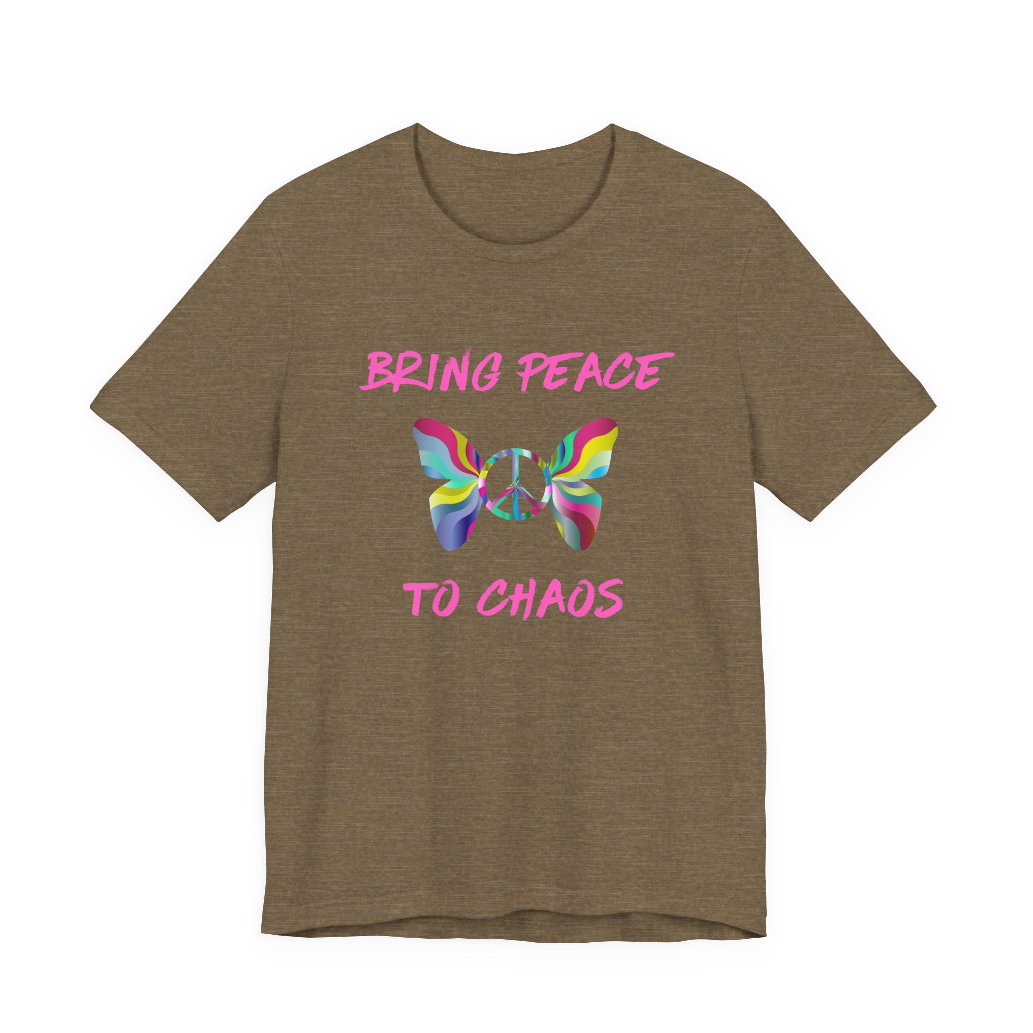 Bring Peace to Chaos (Pink Version)-Unisex Jersey Short Sleeve Tee - Image 17
