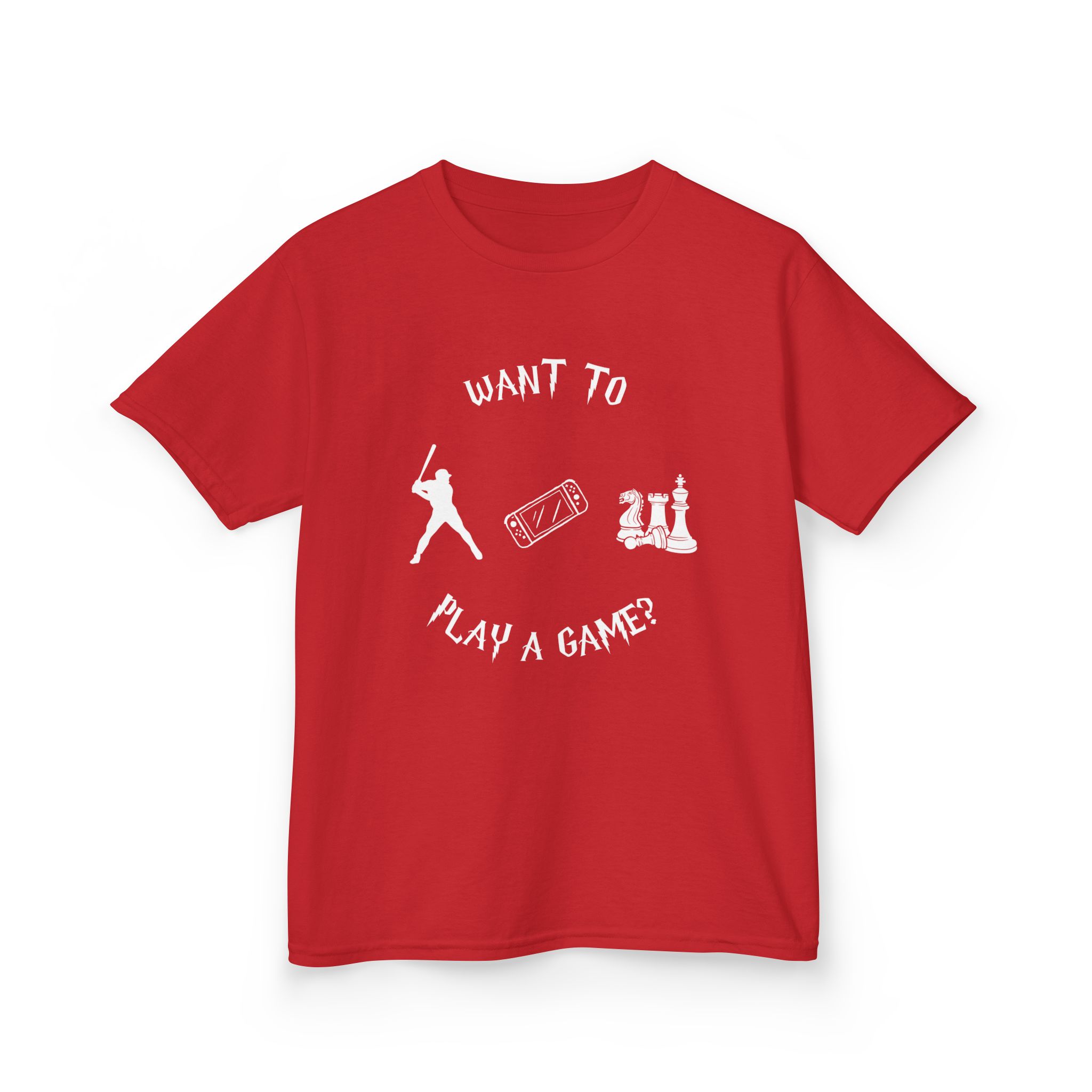 Want to Play a Game?-Kids Heavy Cotton™ Tee - Image 51