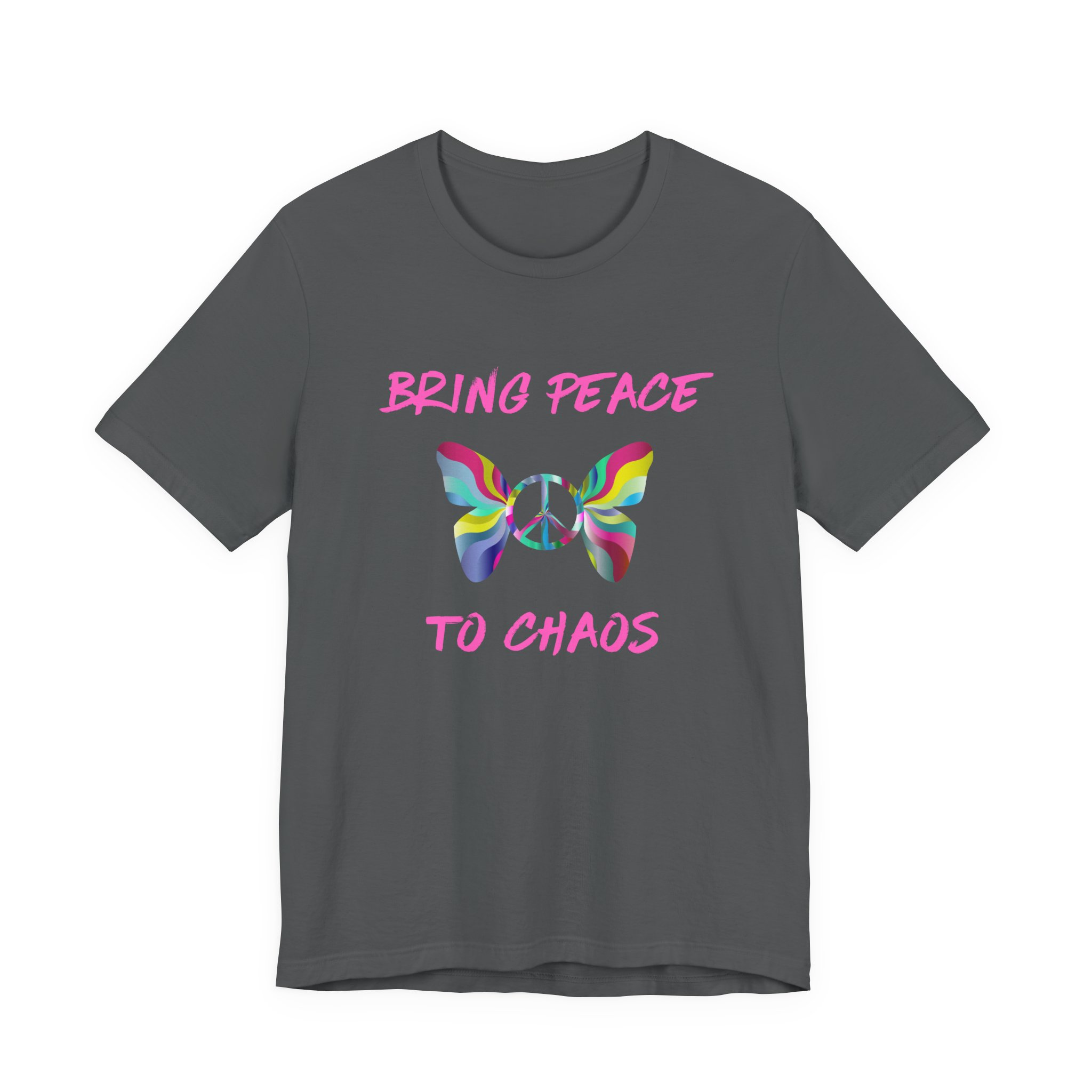 Bring Peace to Chaos (Pink Version)-Unisex Jersey Short Sleeve Tee - Image 61