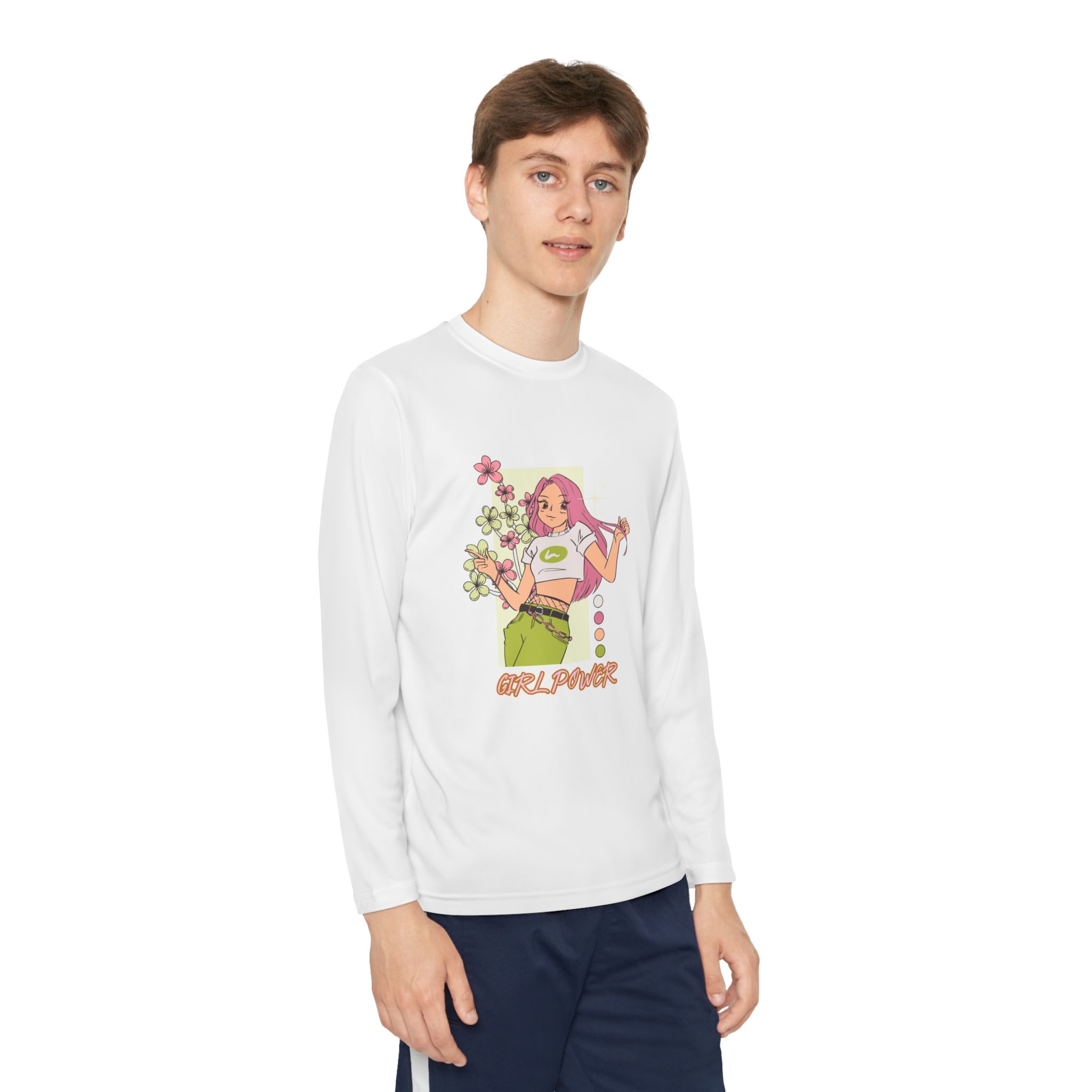 Girl Power-Youth Long Sleeve Competitor Tee - Image 3