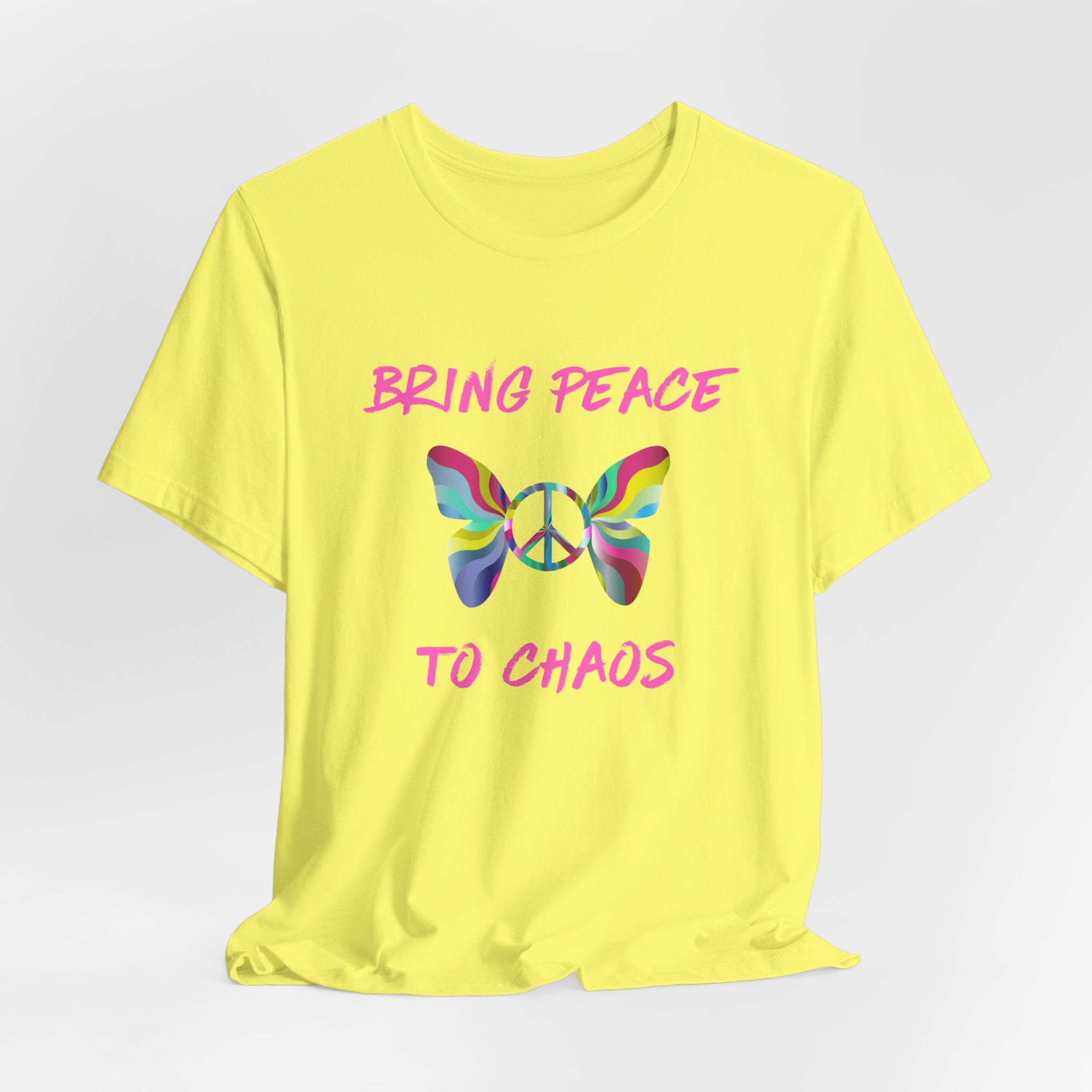Bring Peace to Chaos (Pink Version)-Unisex Jersey Short Sleeve Tee - Image 28