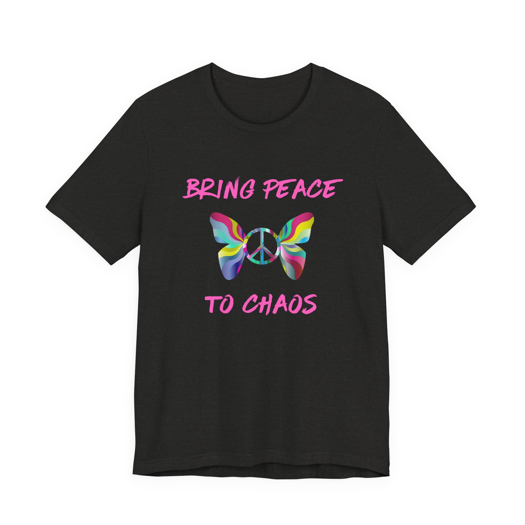 Bring Peace to Chaos (Pink Version)-Unisex Jersey Short Sleeve Tee - Image 21