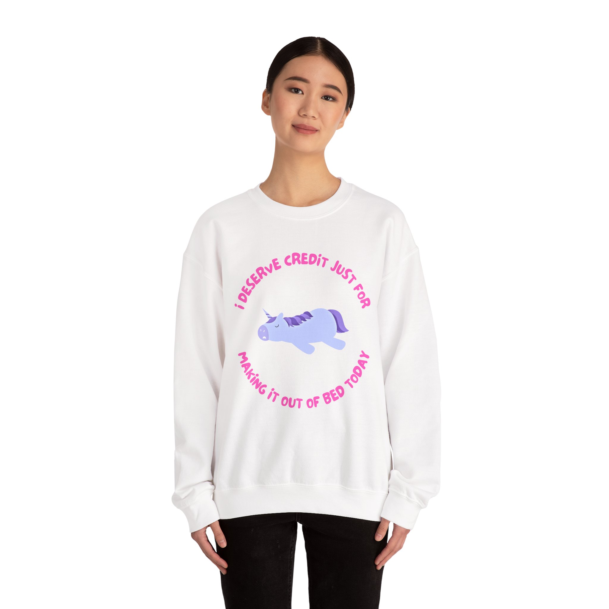 I Deserve Credit (2 Sided Print)-Unisex Heavy Blend™ Crewneck Sweatshirt - Image 4