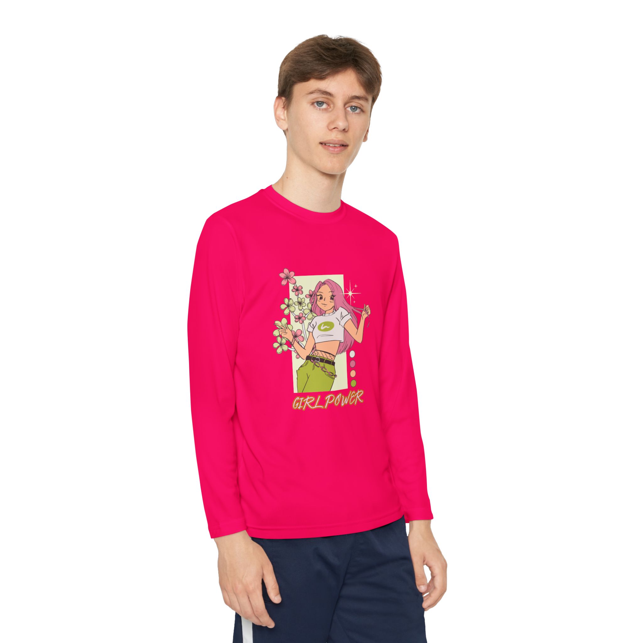 Girl Power-Youth Long Sleeve Competitor Tee - Image 35