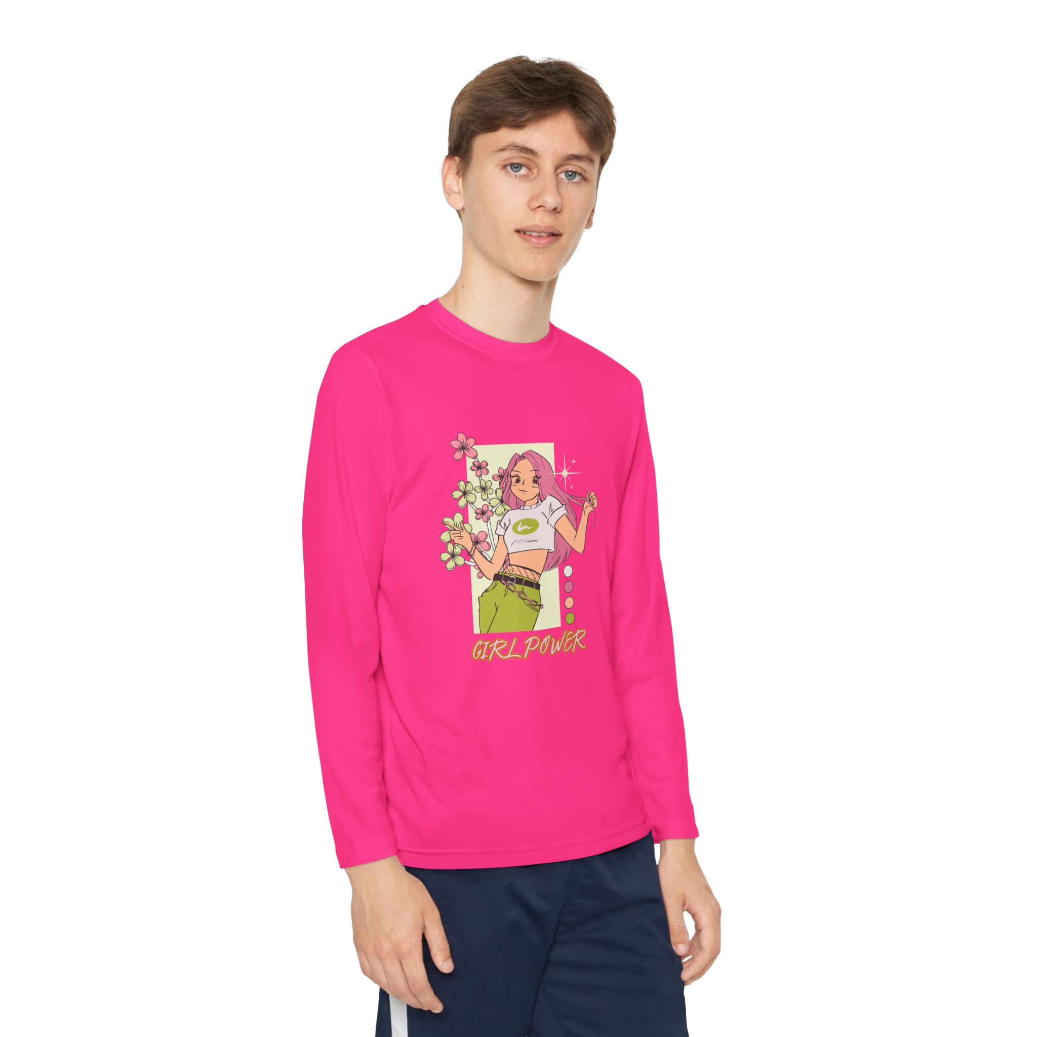 Girl Power-Youth Long Sleeve Competitor Tee - Image 31