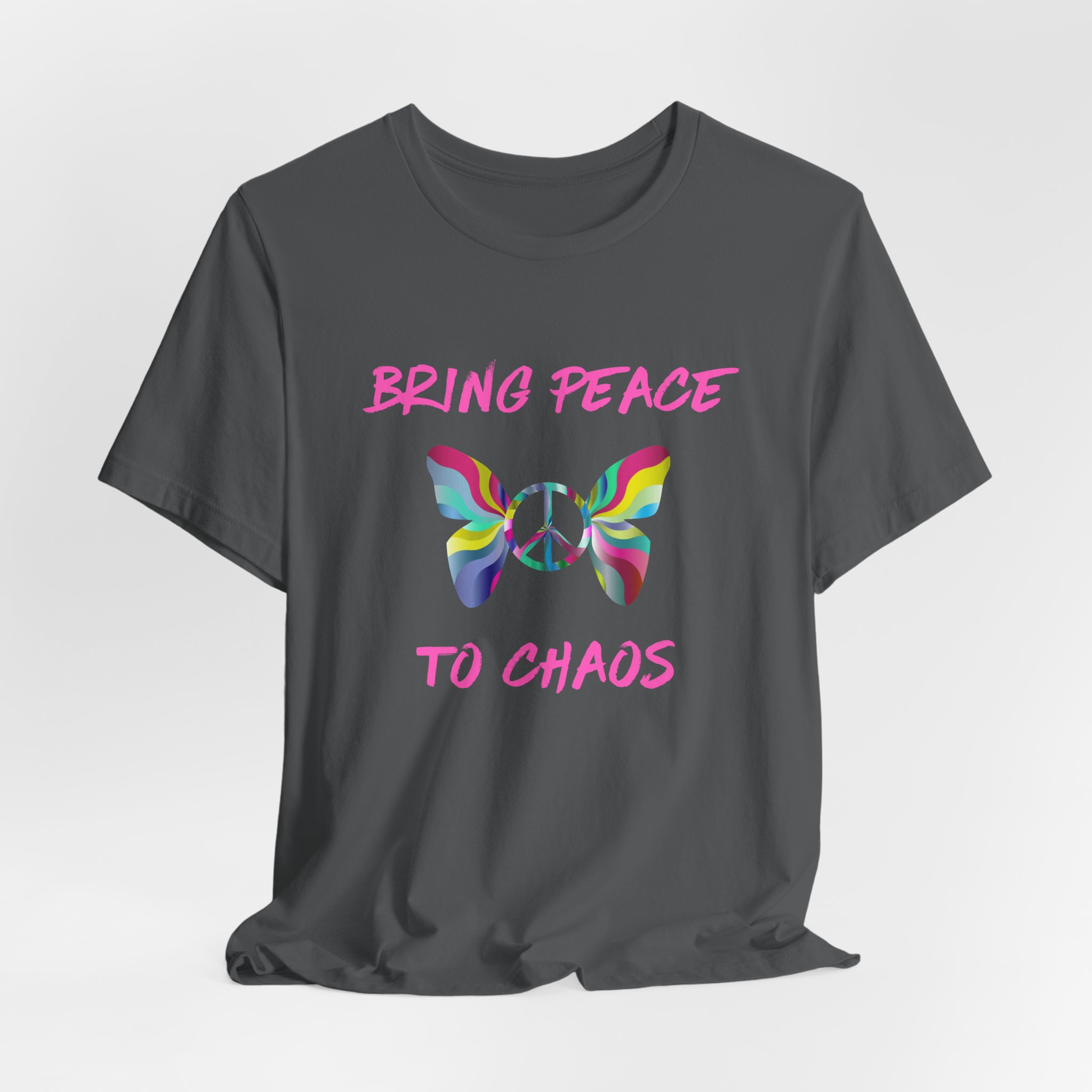 Bring Peace to Chaos (Pink Version)-Unisex Jersey Short Sleeve Tee - Image 64