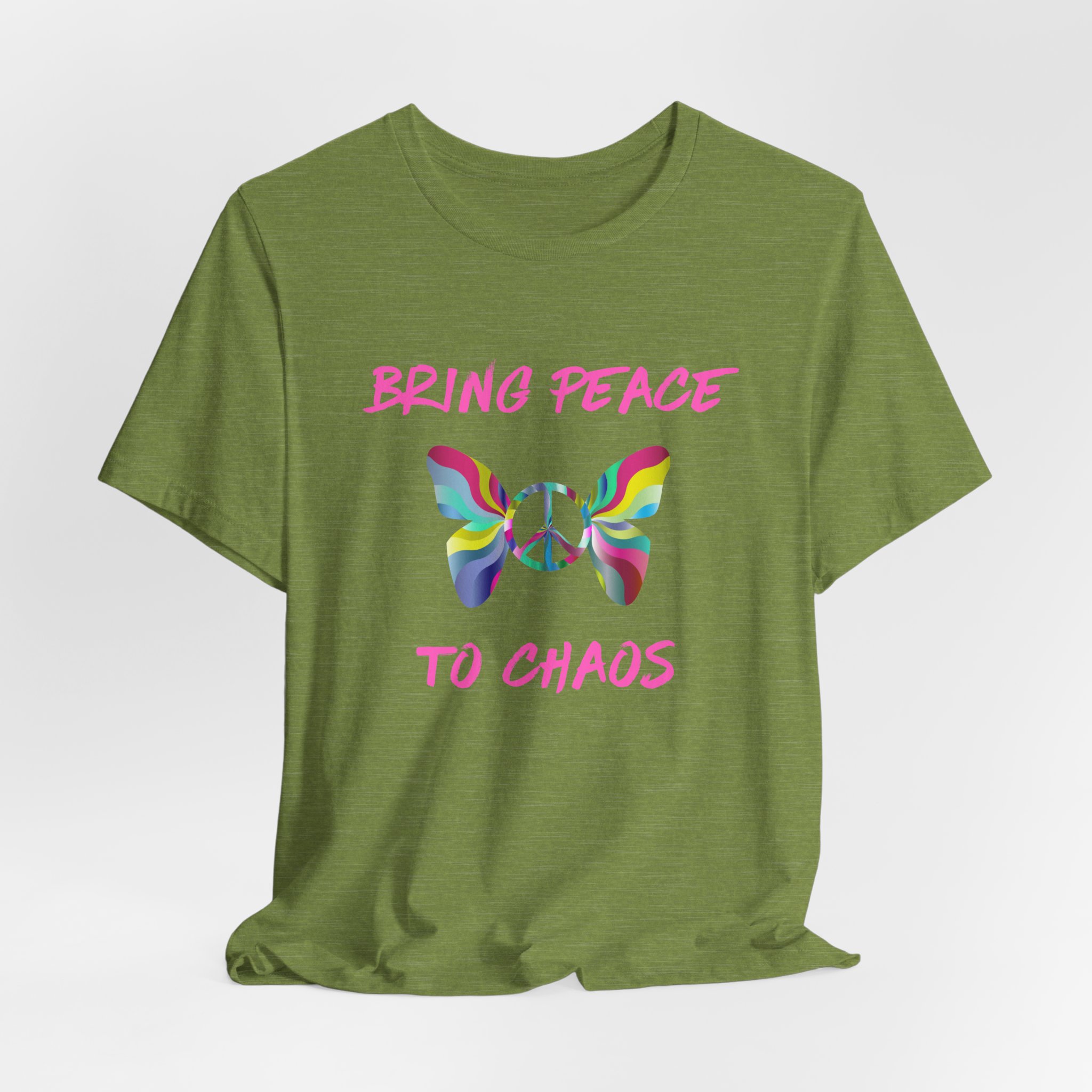 Bring Peace to Chaos (Pink Version)-Unisex Jersey Short Sleeve Tee - Image 32