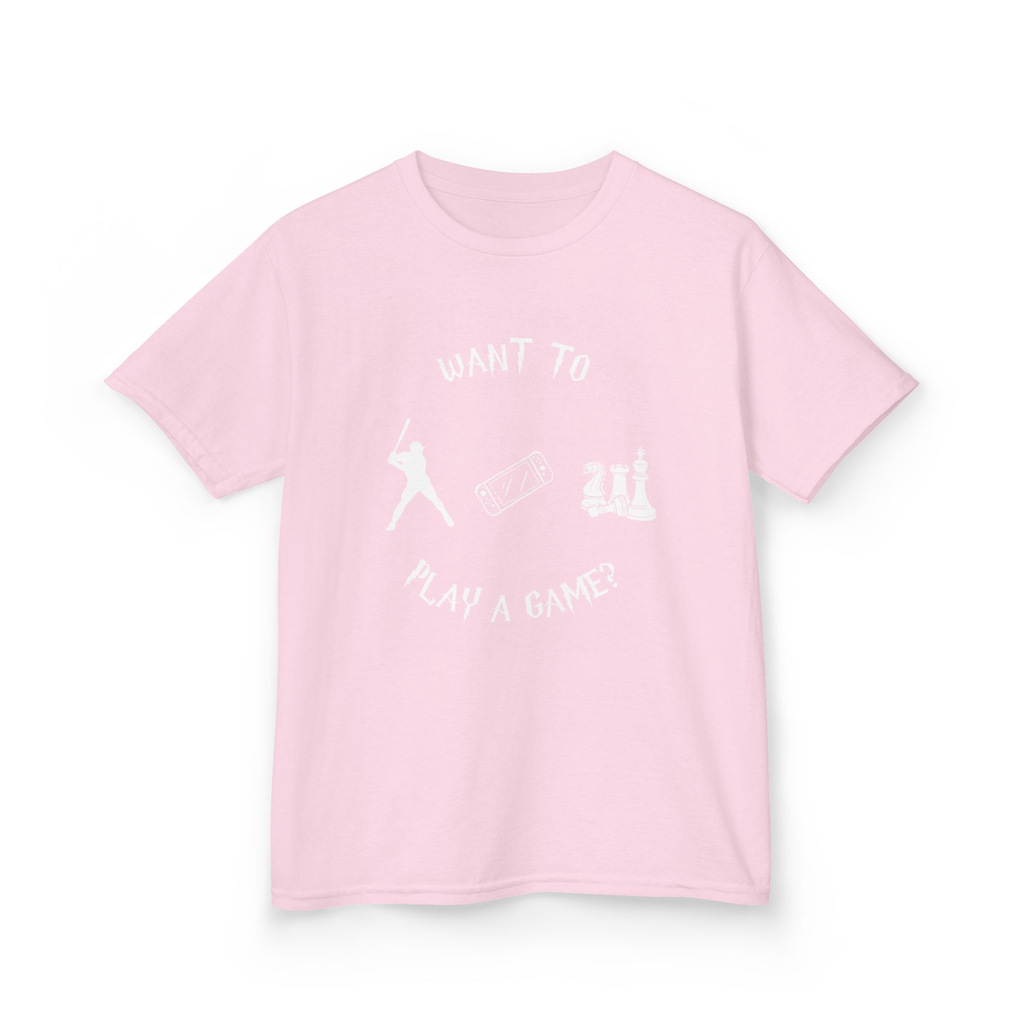 Want to Play a Game?-Kids Heavy Cotton™ Tee - Image 47