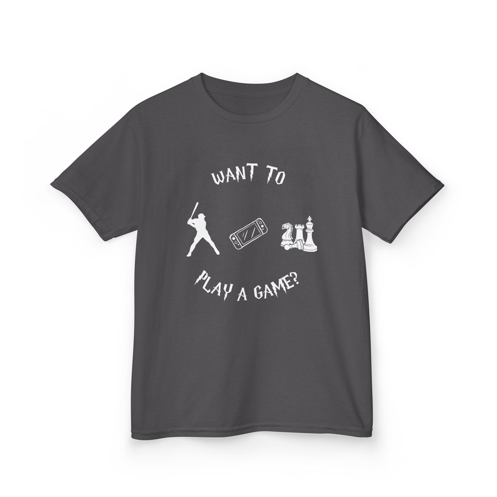 Want to Play a Game?-Kids Heavy Cotton™ Tee - Image 27