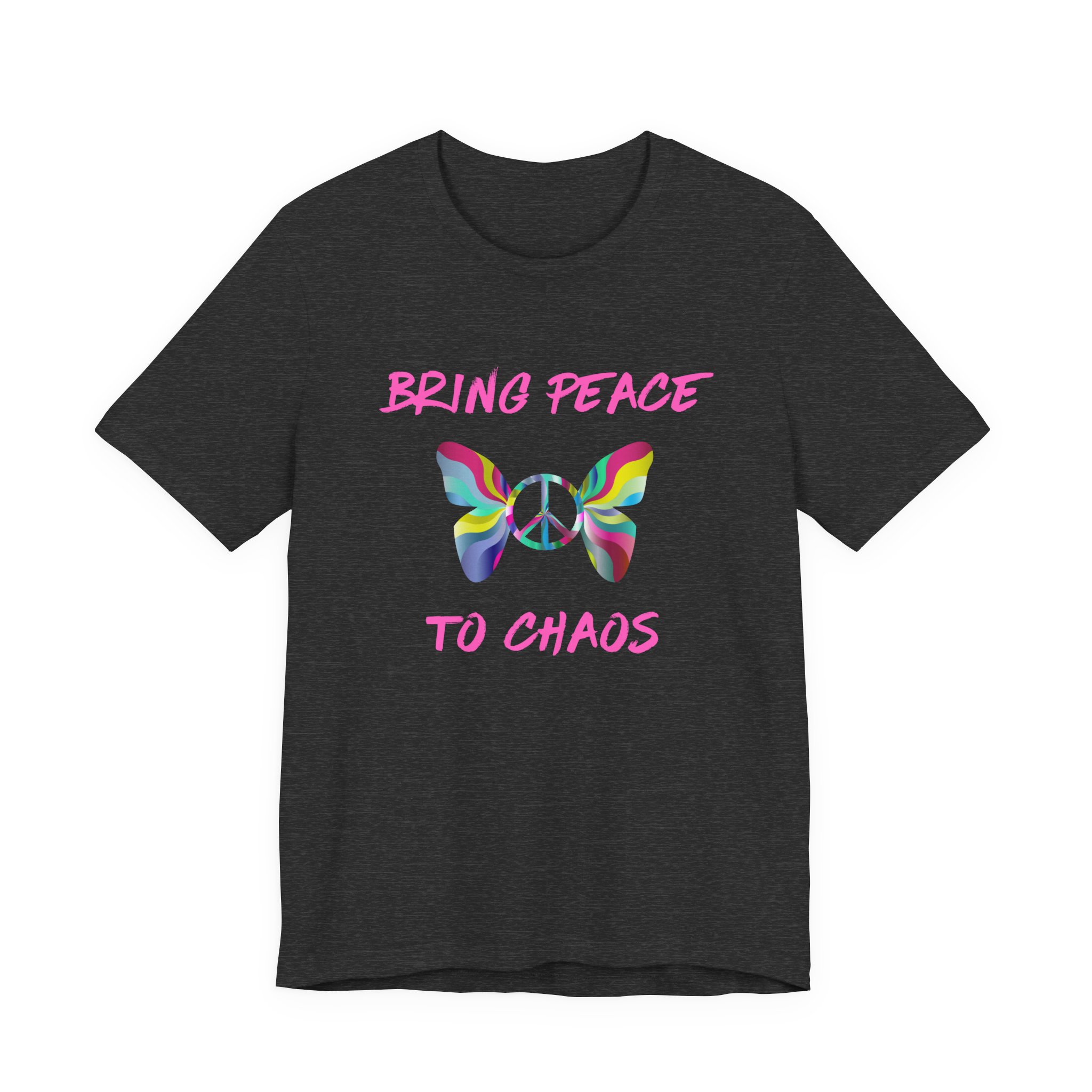 Bring Peace to Chaos (Pink Version)-Unisex Jersey Short Sleeve Tee - Image 65