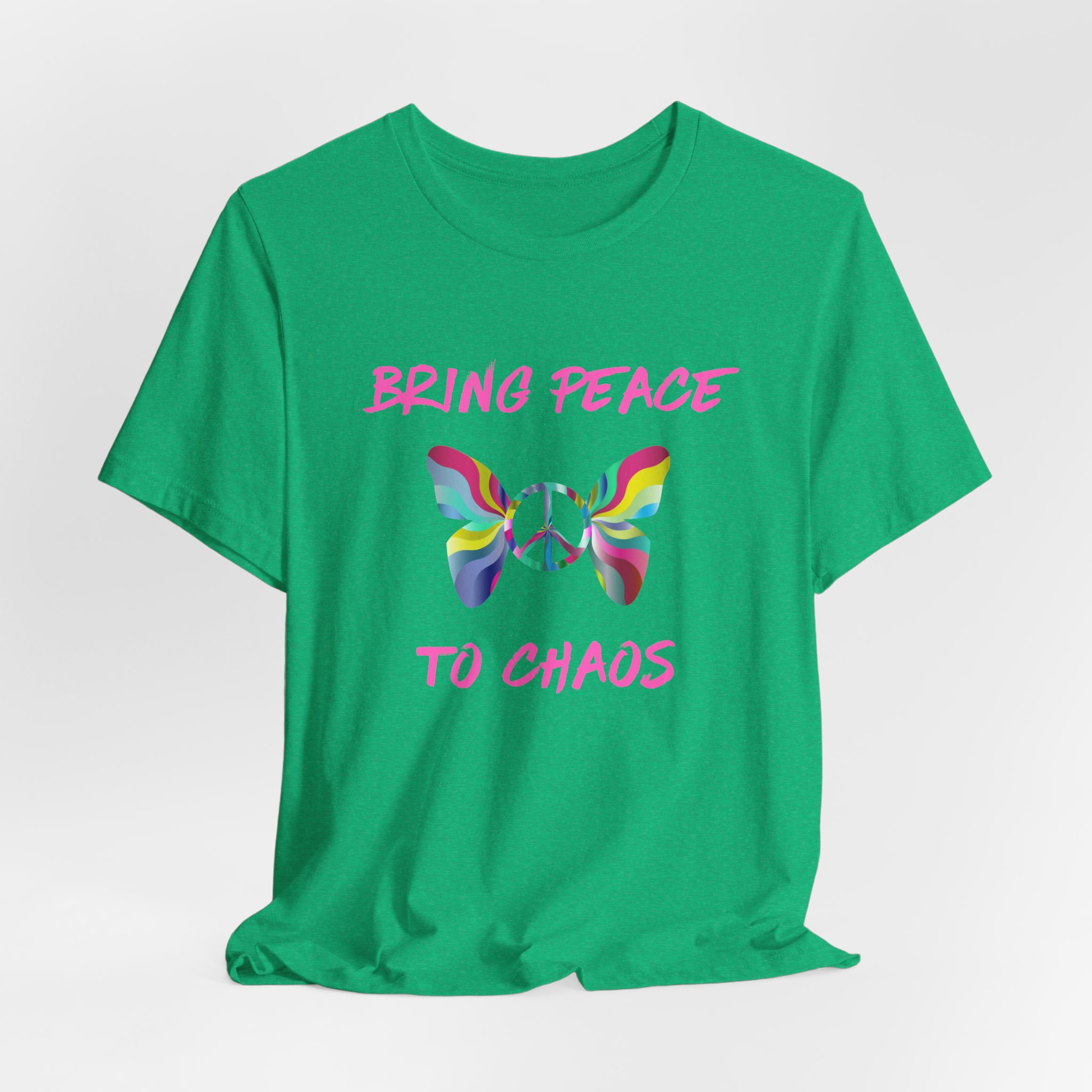 Bring Peace to Chaos (Pink Version)-Unisex Jersey Short Sleeve Tee - Image 40