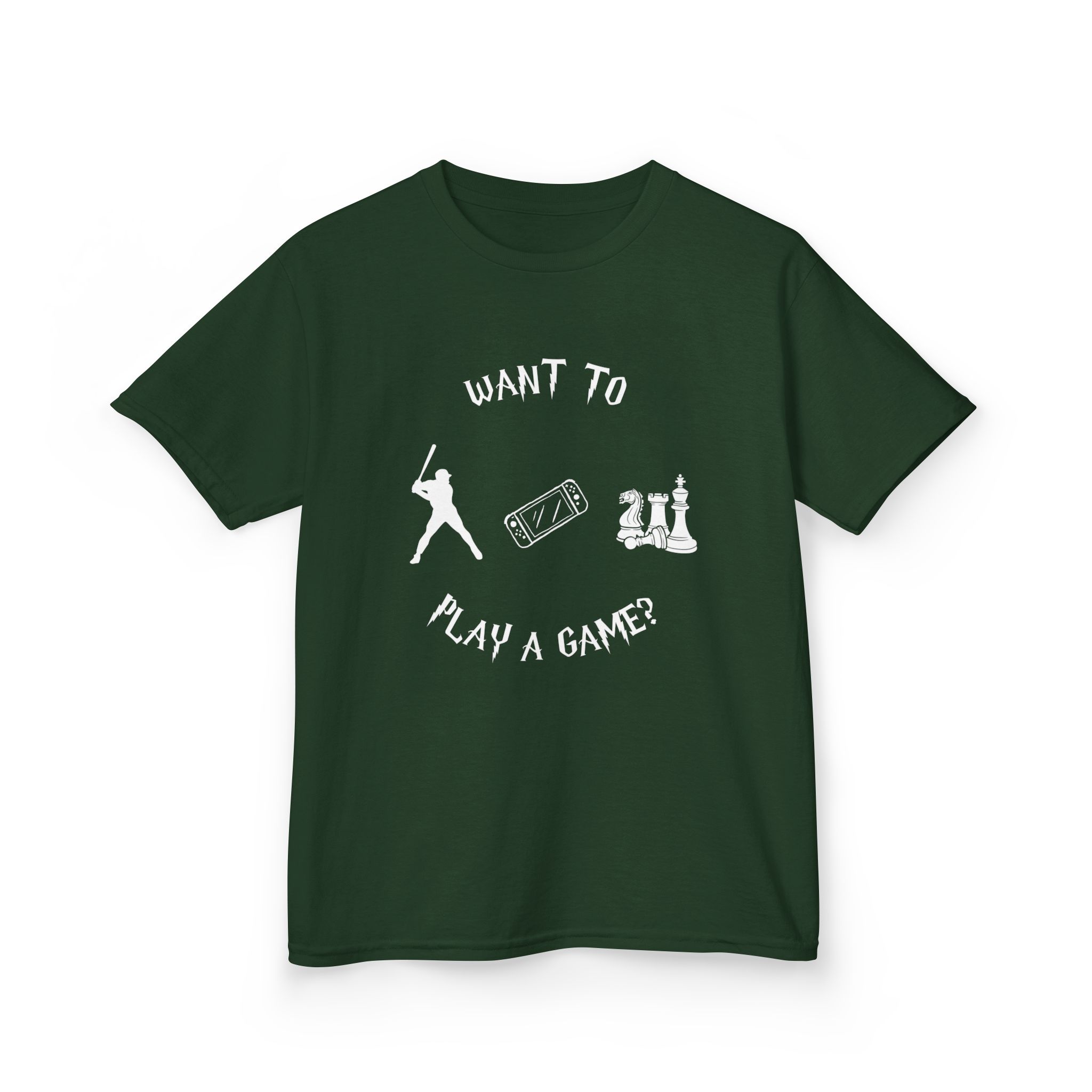 Want to Play a Game?-Kids Heavy Cotton™ Tee - Image 11