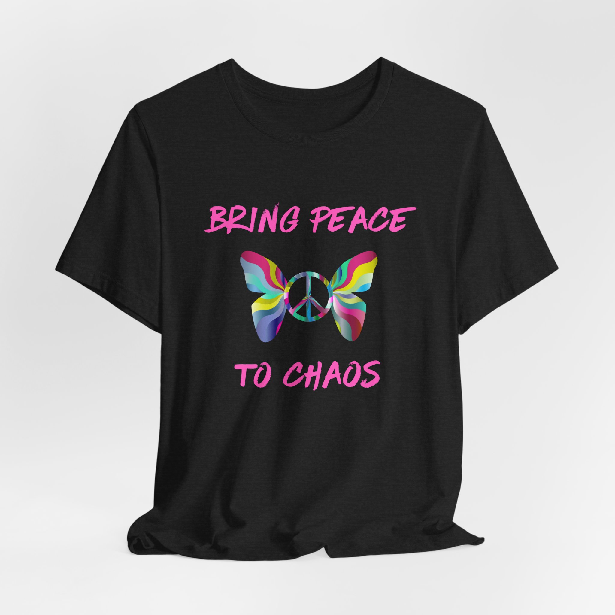 Bring Peace to Chaos (Pink Version)-Unisex Jersey Short Sleeve Tee - Image 16