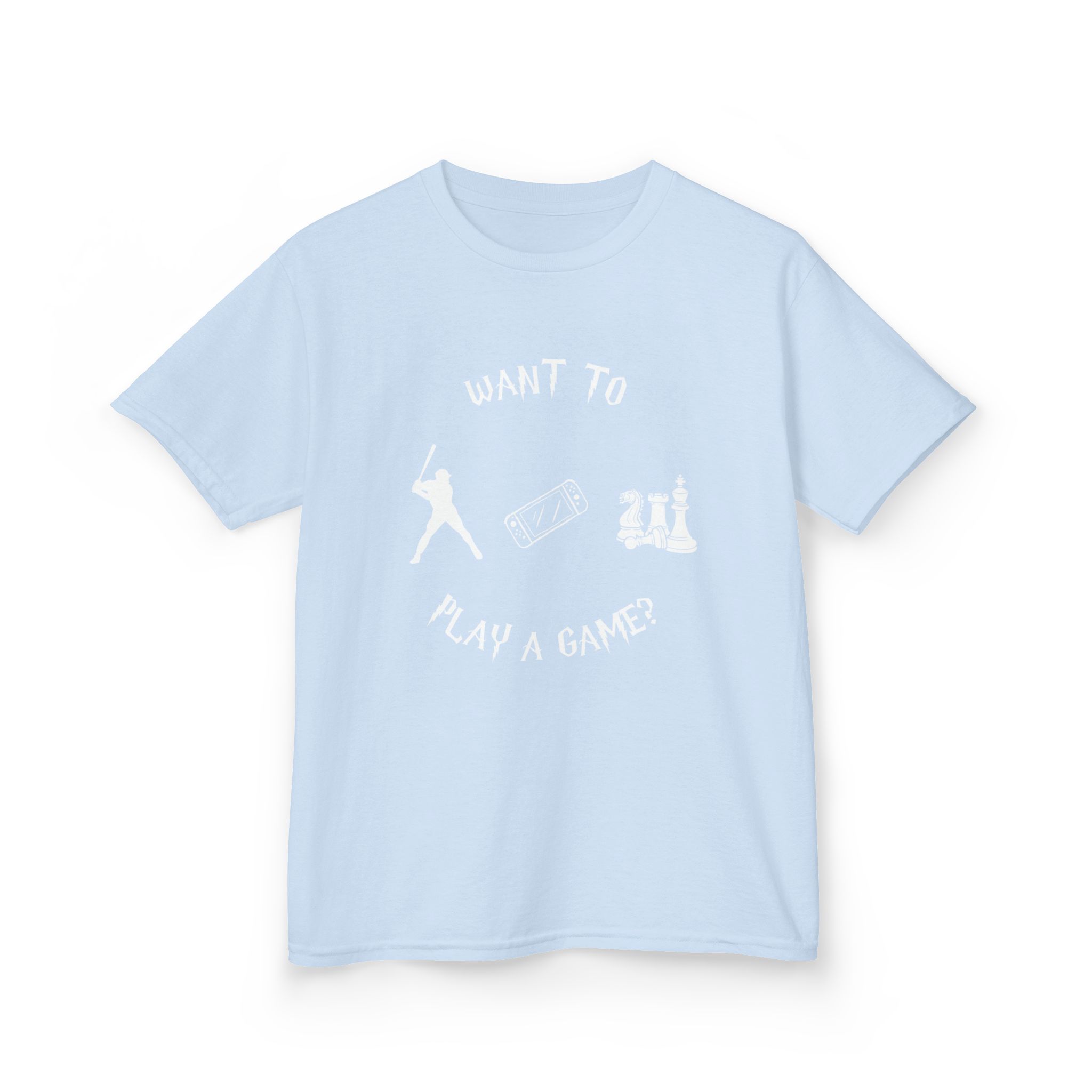 Want to Play a Game?-Kids Heavy Cotton™ Tee - Image 19