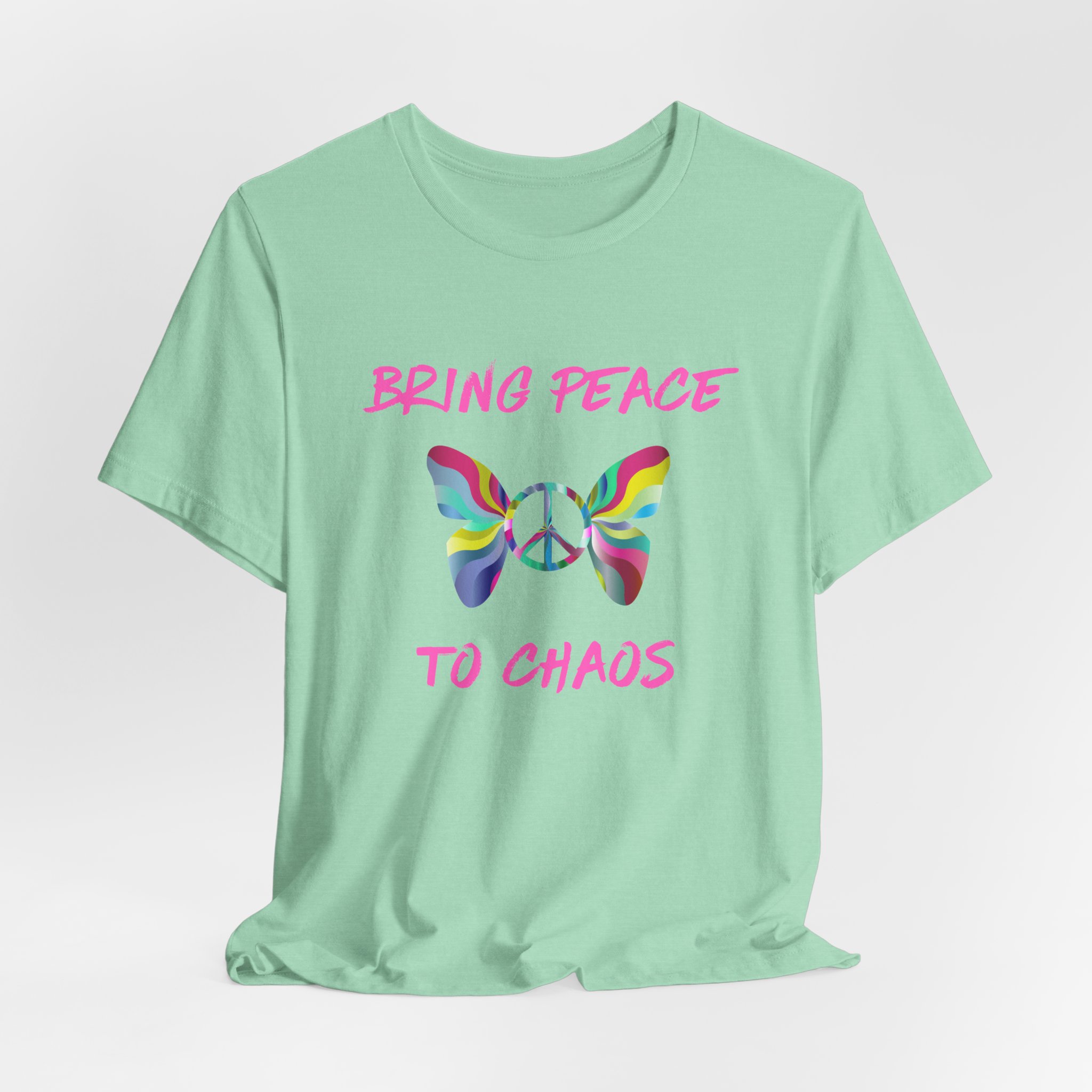 Bring Peace to Chaos (Pink Version)-Unisex Jersey Short Sleeve Tee - Image 36