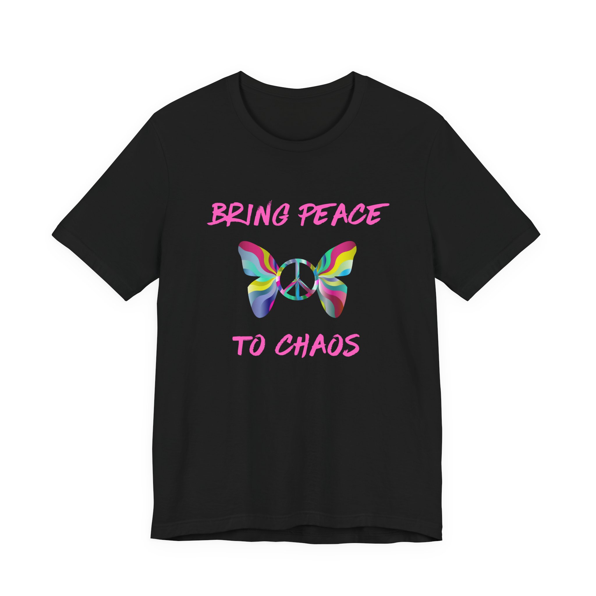 Bring Peace to Chaos (Pink Version)-Unisex Jersey Short Sleeve Tee - Image 9