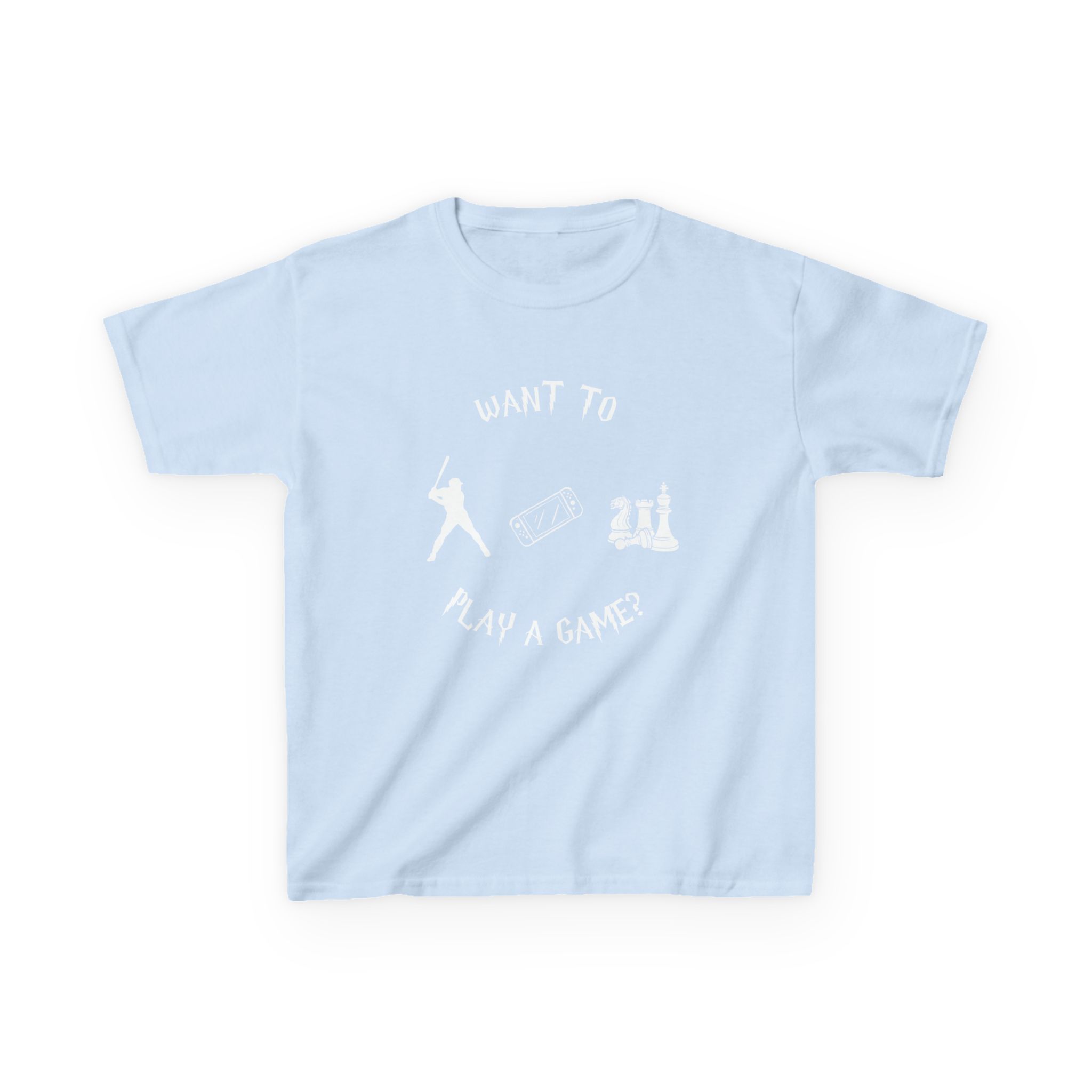 Want to Play a Game?-Kids Heavy Cotton™ Tee - Image 17