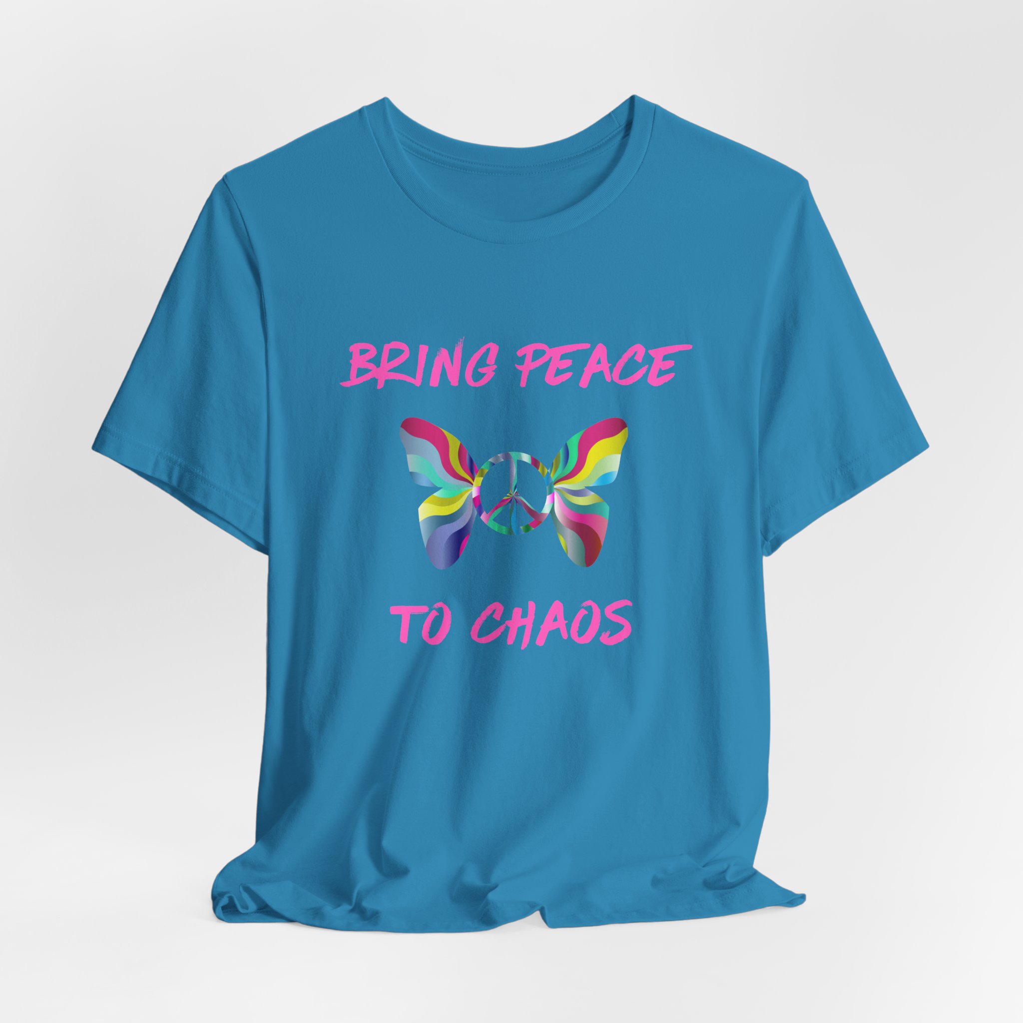 Bring Peace to Chaos (Pink Version)-Unisex Jersey Short Sleeve Tee - Image 48