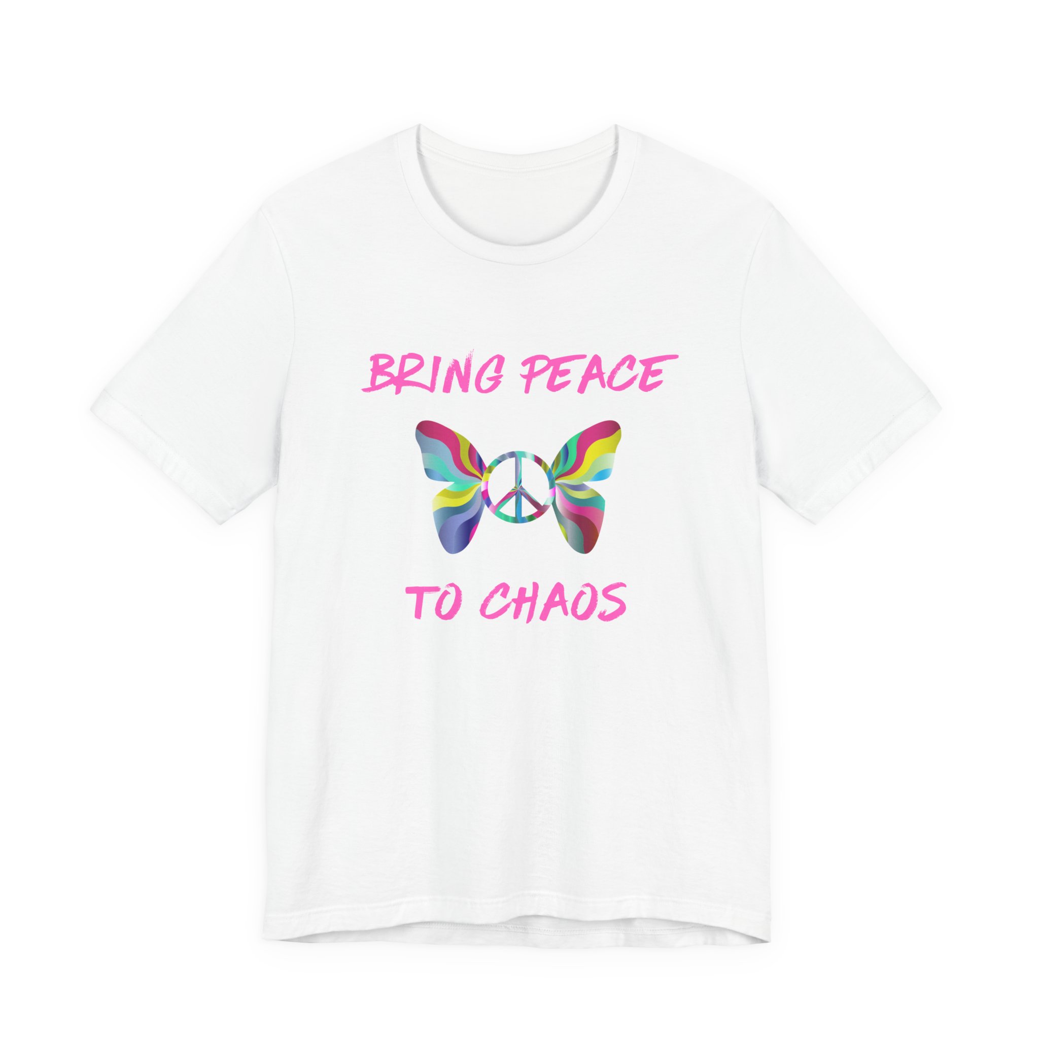 Bring Peace to Chaos (Pink Version)-Unisex Jersey Short Sleeve Tee